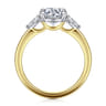 Adalia - 14K Yellow Gold Round Three Stone Diamond Engagement Ring - 0.3 ct