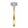 Adalia - 14K Yellow Gold Round Three Stone Diamond Engagement Ring - 0.3 ct