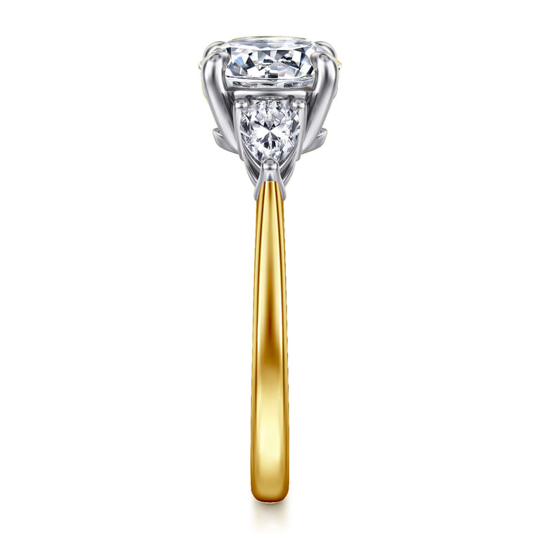 Sima - 14K White-Yellow Gold Round Three Stone Diamond Engagement Ring - 0.4 ct - Shot 5