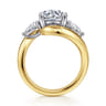 Beyond - 14K White-Yellow Gold Round Three Stone Diamond Engagement Ring - 0.7 ct