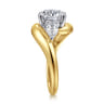 Beyond - 14K White-Yellow Gold Round Three Stone Diamond Engagement Ring - 0.7 ct