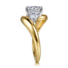 Beyond - 14K White-Yellow Gold Bypass Round Three Stone Diamond Engagement Ring - 0.75 ct