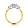 Adeline - 14K White-Yellow Gold Round Three Stone Diamond Engagement Ring - 0.5 ct