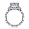 Emme - 18K White Gold Cushion Cut Three Stone Diamond Engagement Ring - 0.5 ct