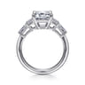 Everley - 18K White Gold Emerald Cut Five Stone Diamond Engagement Ring - 0.7 ct