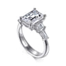 Everley - 18K White Gold Emerald Cut Five Stone Diamond Engagement Ring - 0.7 ct