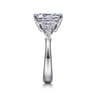 Everley - 18K White Gold Emerald Cut Five Stone Diamond Engagement Ring - 0.7 ct