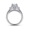 Wilda - 18K White Gold Oval Three Stone Diamond Engagement Ring - 0.73 ct