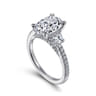 Wilda - 18K White Gold Oval Three Stone Diamond Engagement Ring - 0.73 ct