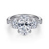 Evie - 18K White Gold Oval Five Stone Diamond Engagement Ring - 1.02 ct
