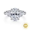 Barbara - 18K White Gold Oval Cut Five Stone Diamond Engagement Ring - 0.8 ct