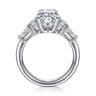 Barbara - 18K White Gold Oval Cut Five Stone Diamond Engagement Ring - 0.8 ct