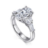 Barbara - 18K White Gold Oval Cut Five Stone Diamond Engagement Ring - 0.8 ct
