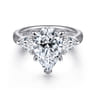 Anabelle - 18K White Gold Pear Shape Three Stone Diamond Engagement Ring - 0.72 ct