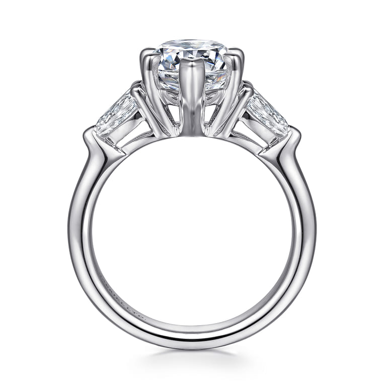 Anabelle - 18K White Gold Pear Shape Three Stone Diamond Engagement Ring - 0.72 ct - Shot 2