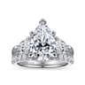 Anabelle - 18K White Gold Pear Shape Three Stone Diamond Engagement Ring - 0.72 ct