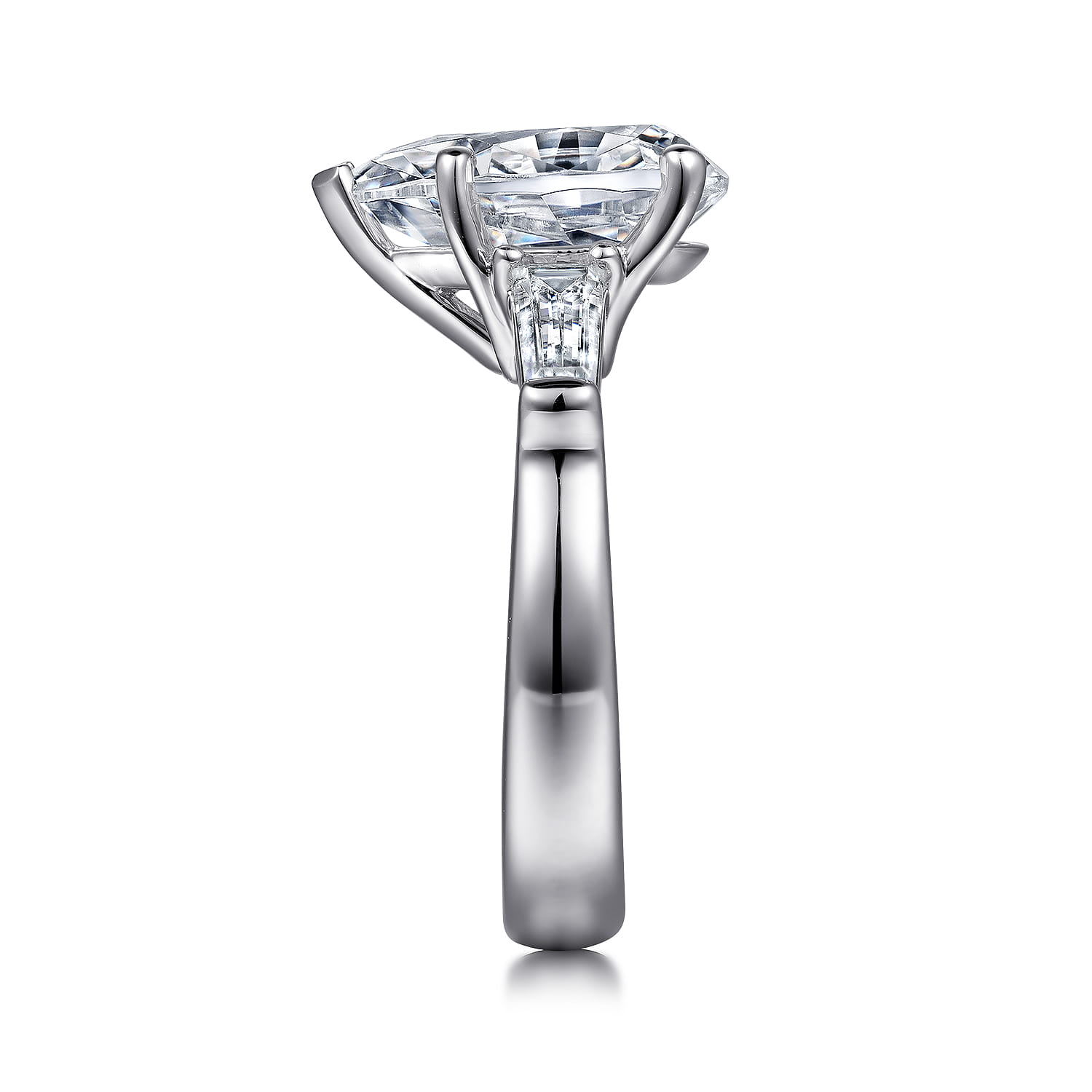 Belma - 18K White Gold Pear Shape Three Stone Diamond Engagement Ring - 0.5 ct - Shot 5