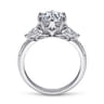 Rosario - 18K White Gold Three Stone Round Diamond Engagement Ring - 0.38 ct