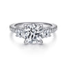Finian - 18K White Gold Round 3 Stone Diamond Engagement Ring - 1.08 ct