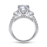 Finian - 18K White Gold Round 3 Stone Diamond Engagement Ring - 1.08 ct