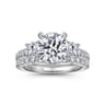 Finian - 18K White Gold Round 3 Stone Diamond Engagement Ring - 1.08 ct