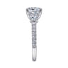 Finian - 18K White Gold Round 3 Stone Diamond Engagement Ring - 1.08 ct