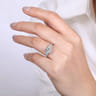 Finian - 18K White Gold Round 3 Stone Diamond Engagement Ring - 1.08 ct