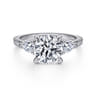Holloway - 18K White Gold Round 3 Stone Diamond Engagement Ring - 0.97 ct