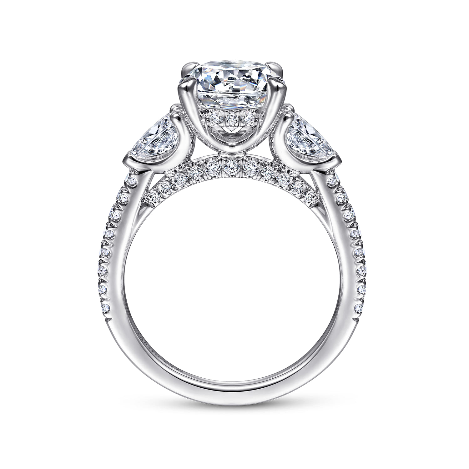 Holloway - 18K White Gold Round 3 Stone Diamond Engagement Ring - 0.97 ct - Shot 2