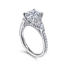 Holloway - 18K White Gold Round 3 Stone Diamond Engagement Ring - 0.97 ct