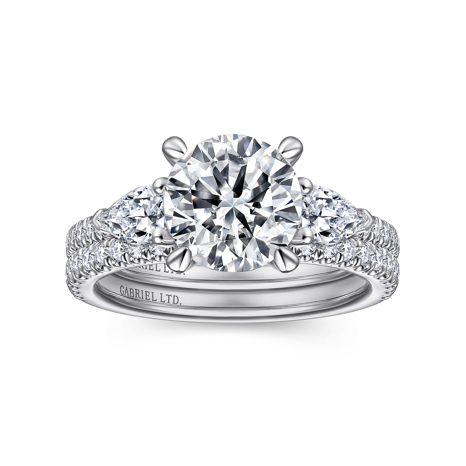 Holloway - 18K White Gold Round 3 Stone Diamond Engagement Ring - 0.97 ct - Shot 4