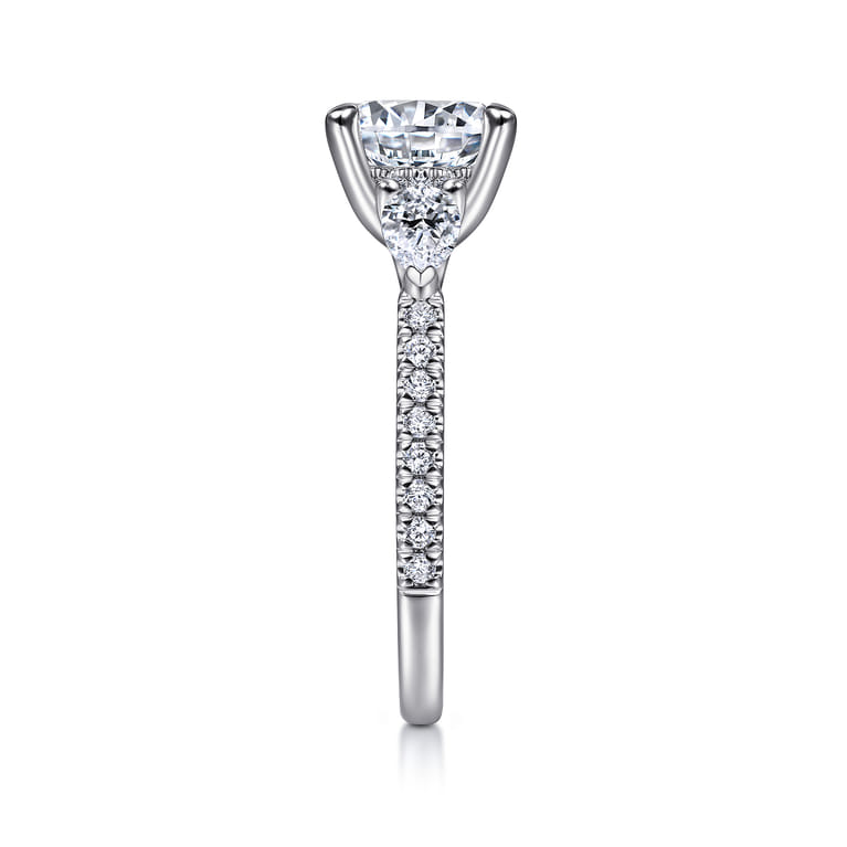 Holloway - 18K White Gold Round 3 Stone Diamond Engagement Ring - 0.97 ct - Shot 5