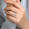 Holloway - 18K White Gold Round 3 Stone Diamond Engagement Ring - 0.97 ct