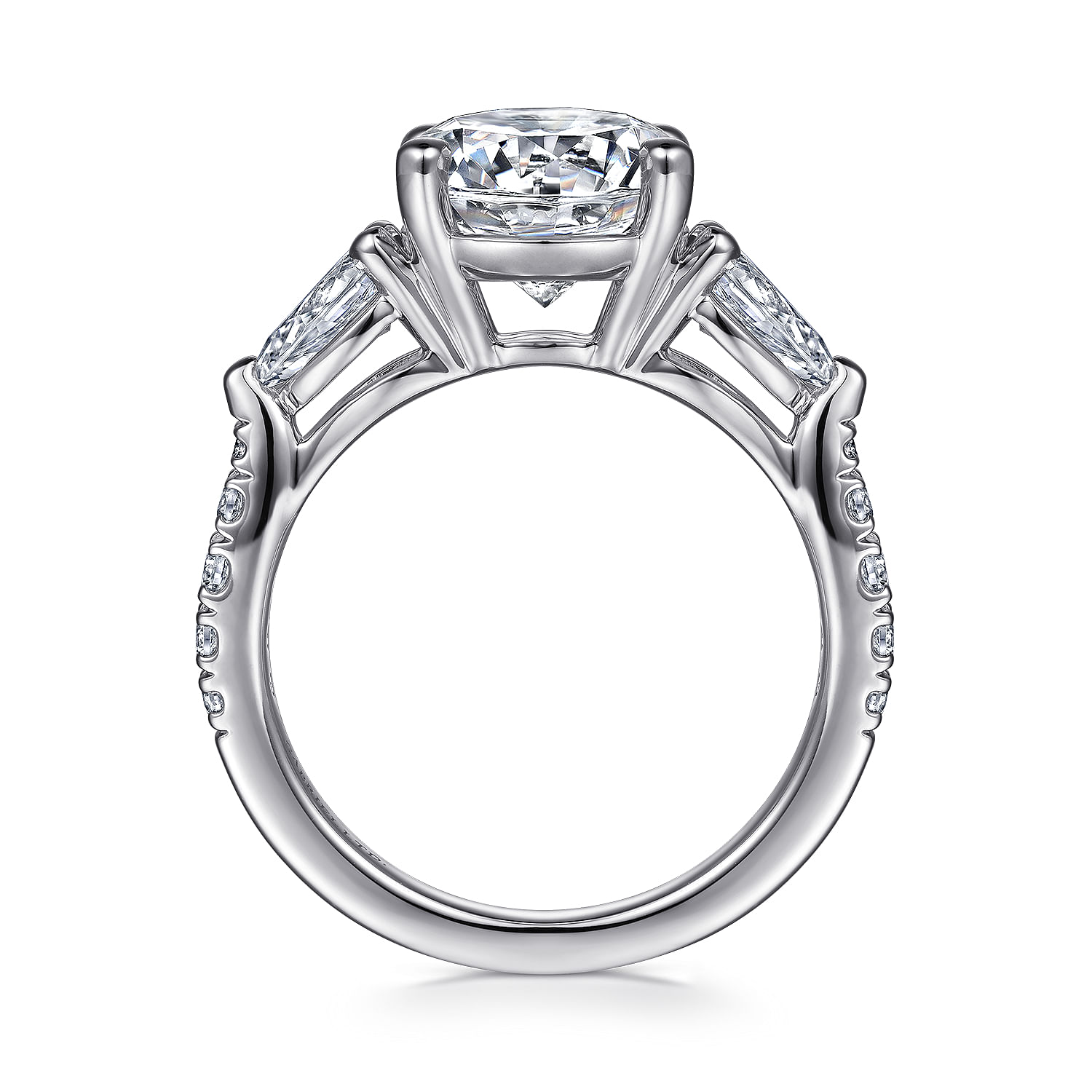 Elianna - 18K White Gold Round Three Stone Diamond Engagement Ring - 0.93 ct - Shot 2