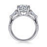 Elianna - 18K White Gold Round Three Stone Diamond Engagement Ring - 0.93 ct