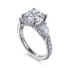 Elianna - 18K White Gold Round Three Stone Diamond Engagement Ring - 0.93 ct