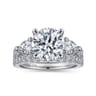 Elianna - 18K White Gold Round Three Stone Diamond Engagement Ring - 0.93 ct