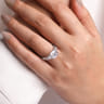 Elianna - 18K White Gold Round Three Stone Diamond Engagement Ring - 0.93 ct