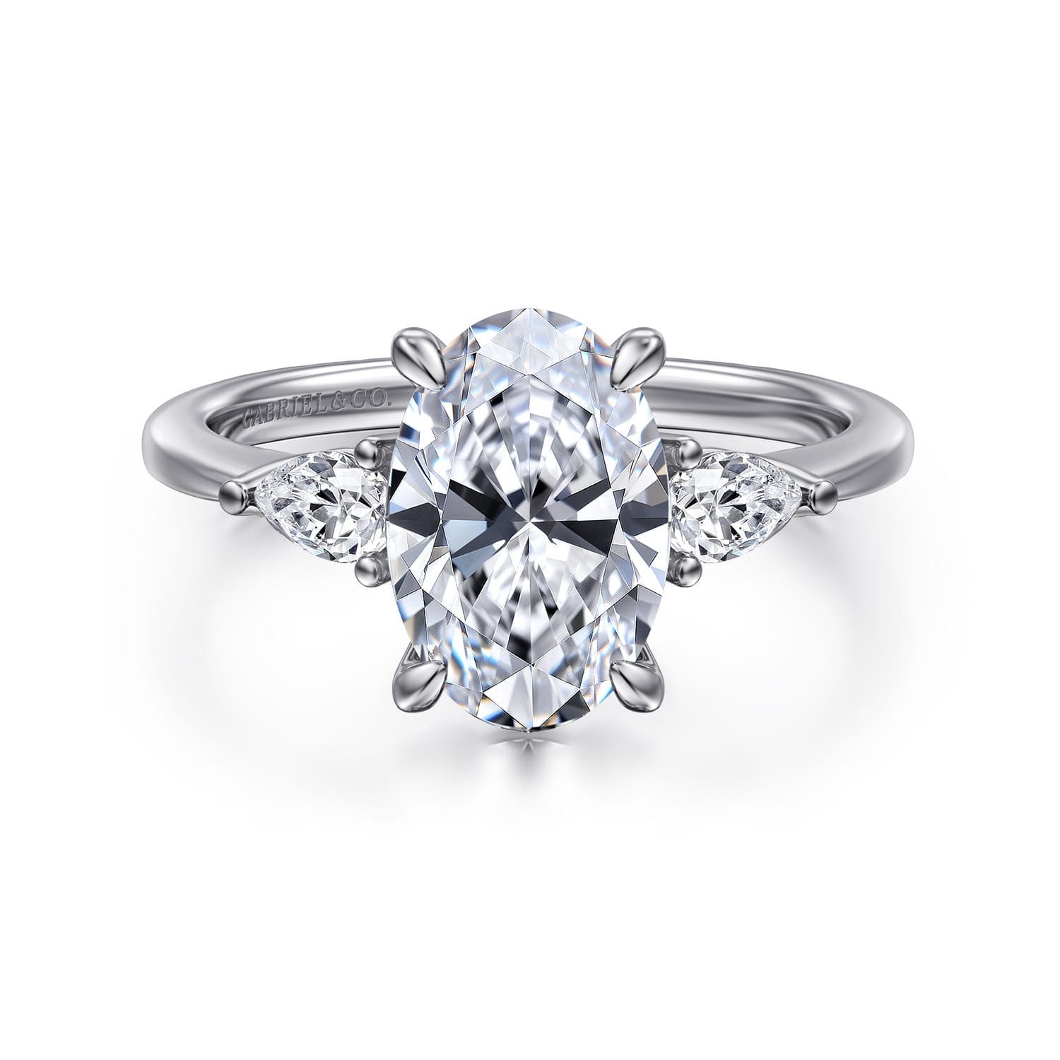 Sima - Platinum Oval Three Stone Diamond Engagement Ring - 0.3 ct - Shot 1