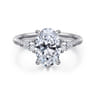 Sima - Platinum Oval Three Stone Diamond Engagement Ring - 0.3 ct