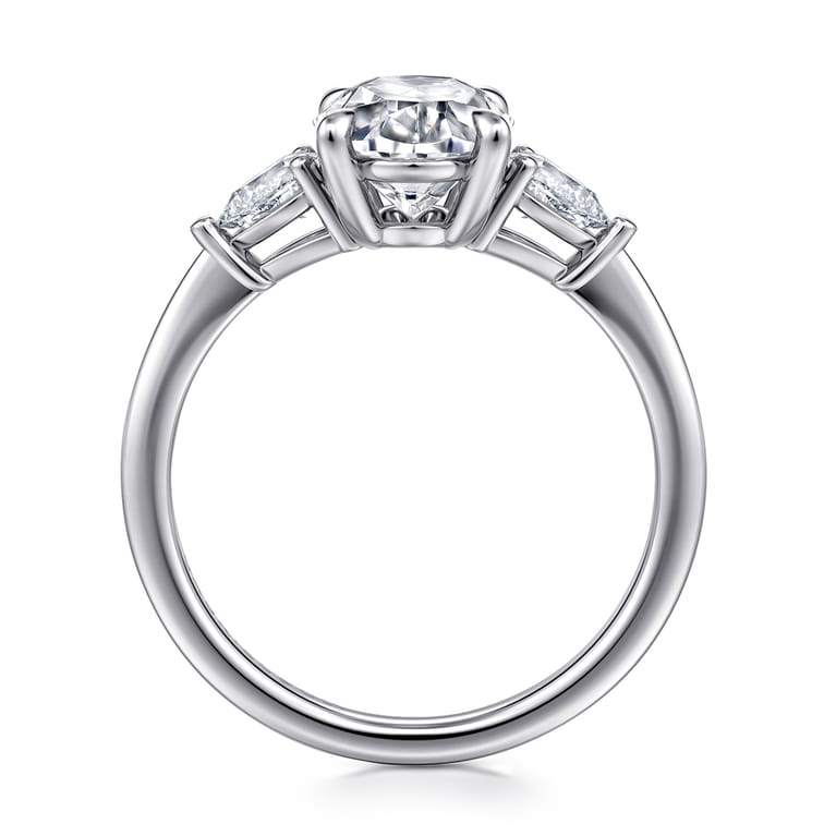 Sima - Platinum Oval Three Stone Diamond Engagement Ring - 0.3 ct - Shot 2
