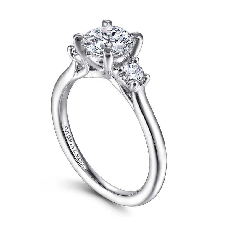 Sanaa - Platinum Round 3 Stone Diamond Engagement Ring - 0.3 ct - Shot 3