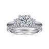 Sanaa - Platinum Round 3 Stone Diamond Engagement Ring - 0.3 ct