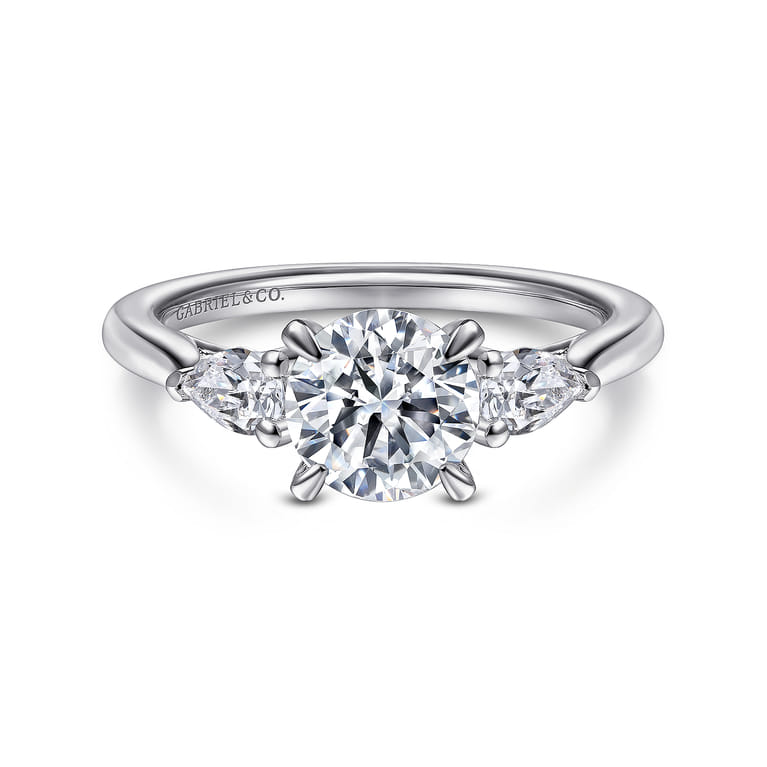 Sunday - Platinum Round 3 Stone Diamond Engagement Ring - 0.29 ct - Shot 1