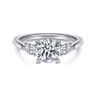Sunday - Platinum Round 3 Stone Diamond Engagement Ring - 0.29 ct