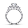 Sunday - Platinum Round 3 Stone Diamond Engagement Ring - 0.29 ct
