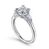 Sunday - Platinum Round 3 Stone Diamond Engagement Ring - 0.29 ct