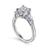 Sunday - Platinum Round 3 Stone Diamond Engagement Ring - 0.38 ct