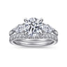 Sunday - Platinum Round 3 Stone Diamond Engagement Ring - 0.38 ct