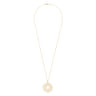 30 inch 14K Yellow Gold Filigree Flower Pendant Necklace